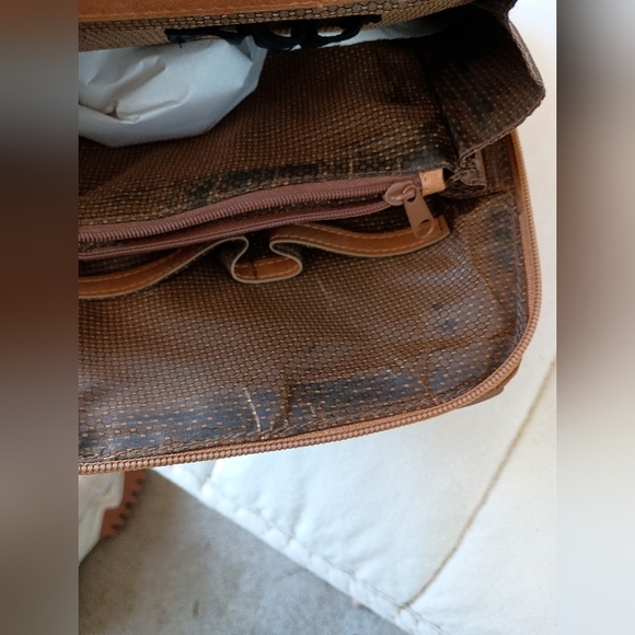 Vintage MC Marc Chantal Tan Embossed Leather Bag Purse Silver Western Details - Picture 9 of 10